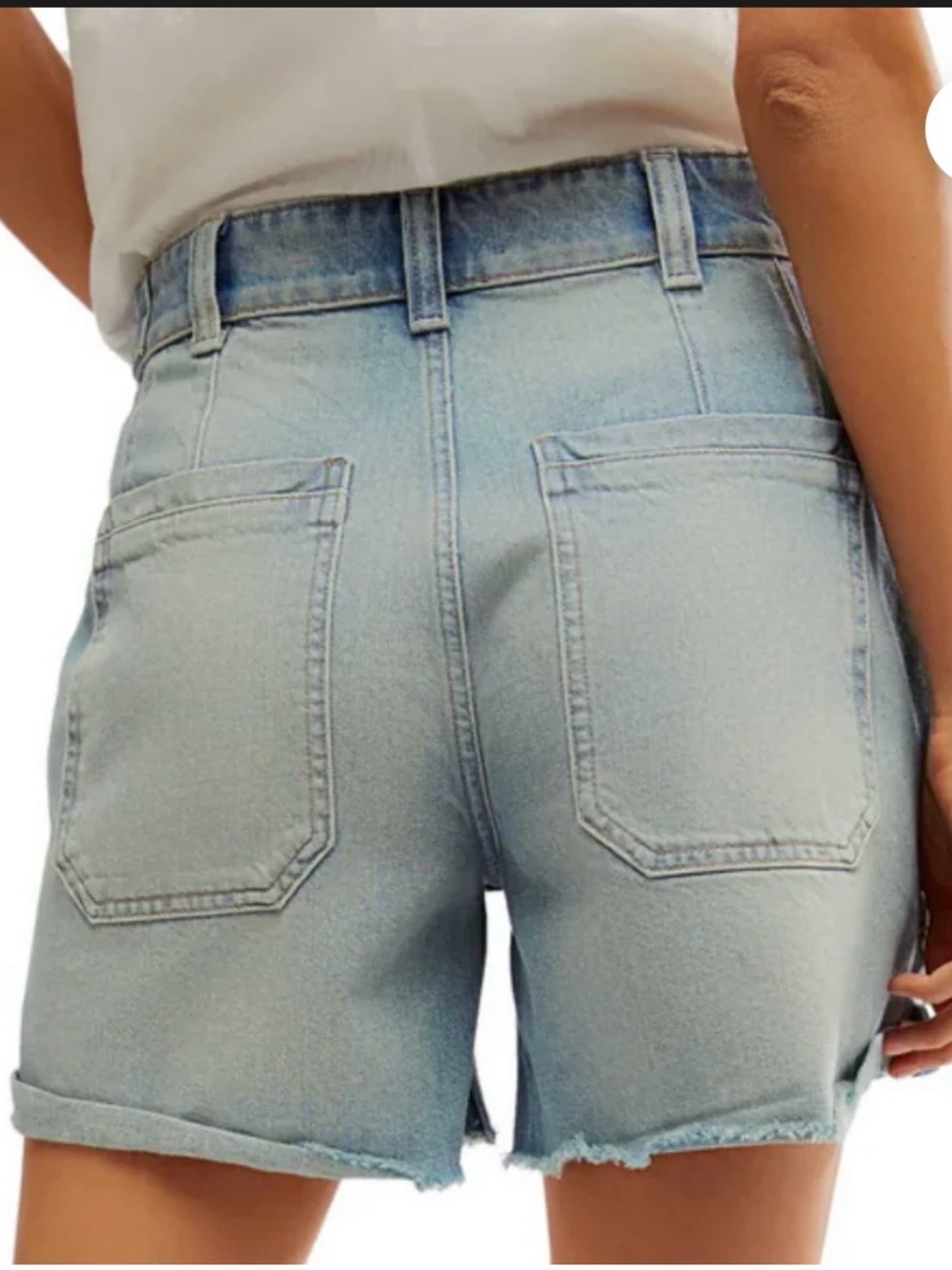 We The Free Light Blue High-Rise Denim Shorts - Picture 3 of 12